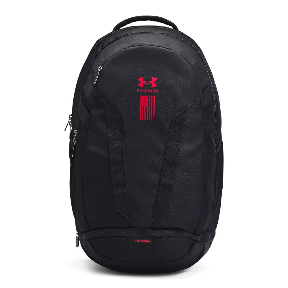 Under armour red and cheap black backpack